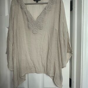 Zac & Rachel Cream Boxy Tunic with Embellishments
